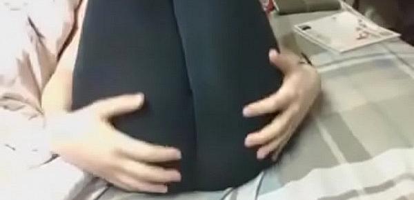  super sexy leggings teen teases with anal plug too